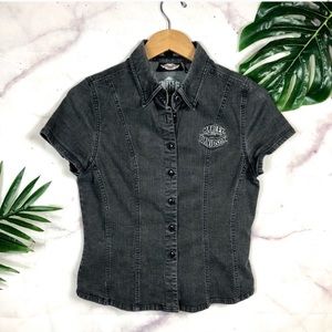 Harley Davidson denim woman’s button up
